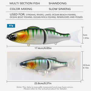 Leurre multi-sections 174 mm/87 g, deux sections, bouche incurvée, appât submergé en plastique, appât de pêche en <span class=keywords><strong>mer</strong></span>, eau douce, pêche universelle - Product Image 2
