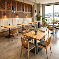 Mobilier de restaurant et café Ron Group : Banquettes en tissu, tables en bois massif, chaises rembourrées avec structure en bois – Prix usine
