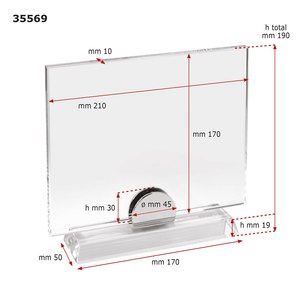 GLASS TROPHY 210X10X170 BASE H 19 <b>Card</b> <b>Holder</b> & <b>Note</b> <b>Holder</b> - Product Image 3