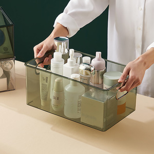 Desktop Storage <b>Box</b> Cosmetic Organizer With Lid <b>Stackable</b> 3.5L Capacity For Makeup And Skincare Products - Product Image 2