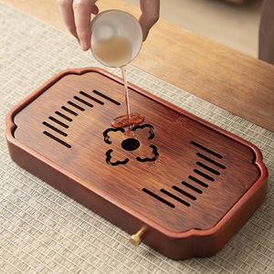 Rosewood solid wood tea tray, <b>small</b> household water <b>storage</b> tea tray, tea set tray, single-person dry brewing <b>small</b> tea <b>table</b>, - Product Image 5