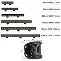 240W RGB APP Fernbedienbare LED-Lichtleiste 15-47 Zoll Zusatz-Fahrlampe für 4x4 Offroad-Fahrzeuge LKWs Gabelstapler Neu IP68 12-48V