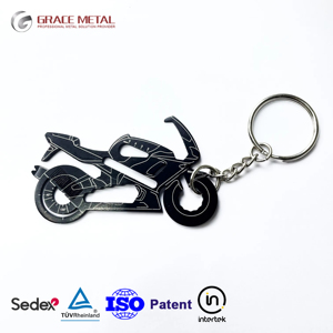 Promotional Gadget Gift Stainless Steel Multi Tool Card Motorcycle Shaped Keychain Custom Design