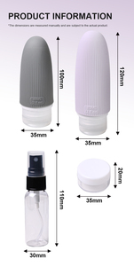 Mới lạ Du Lịch Silicone Chai 60ml 90ml 100ml 180ml cấp thực phẩm bóp rỗng du lịch phòng tắm đặt Silicone chai - Product Image 6
