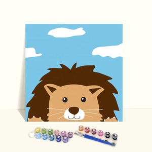 Conejo de 20x20cm para niños, lienzo de colores personalizado, pintura artesanal por número - Product Image 4
