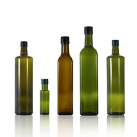 Bouteilles en verre Marasca vides, rondes et carrées, de style antique, 250ml, 500ml, 1000ml, pour huile d'olive extra vierge, vente en gros, conditionnement machine pressée