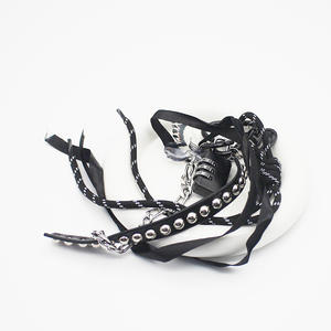 Breloque de sac en corde tressée en cristal de luxe, faite à la main avec des perles <span class=keywords><strong>Swarovski</strong></span> et des pendentifs plaqués argent pour la décoration de sac à main (K001) - Product Image 3