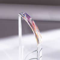Trophée en cristal K9 en forme de voile personnalisé, directement de l'usine, avec base ambrée, récompense pour les réalisations et l'excellence