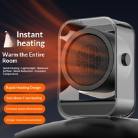Ventilateur de bureau chauffant NFJ-1 en ivoire avec grille avant ronde et support en U pour un confort thermique personnel sur les bureaux de maison, de bureau et d'étude