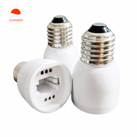 Adaptateur de douille de lampe à vis E26 E27 G24D/G24Q/GX24D/GX24Q/G23 à 2 broches, en PBT ignifuge, en cuivre, pour ampoules CFL/LED