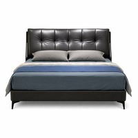 Großhandel Modernes Blaues Kunstleder Weich Gepolstertes Hotel-Villa-Hauptschlafzimmer-Bett