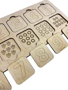 Tableau de comptage en bois Montessori double couche, jeu d'association, jouet d'apprentissage des mathématiques pour enfants, aide éducative préscolaire - Product Image 5