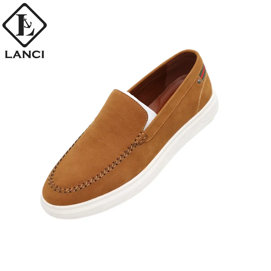 LANCI Factory Discount Genuine Leather Loafers Shoes Handmade Custom Casual Shoes Leather Luxury For Men