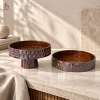 Jossin Bols à Fruits en Céramique Élégants, Plateau Décoratif en Céramique avec Texture Gaufrée pour Servir des Desserts au Chocolat et la Décoration Hôtelière
