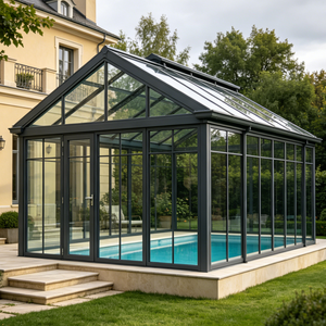 Véranda en aluminium à rupture de pont thermique au design moderne pour la rénovation de l'espace de loisirs privé dans la cour arrière et la <span class=keywords><strong>piscine</strong></span> - Product Image 1