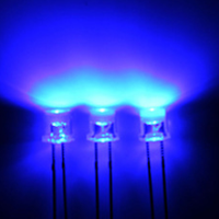 Dip F3 tête plate broche courte couleur bleue 460nm -470nm 200mcd lentille claire de l'eau à travers le trou LED Diode 3mm