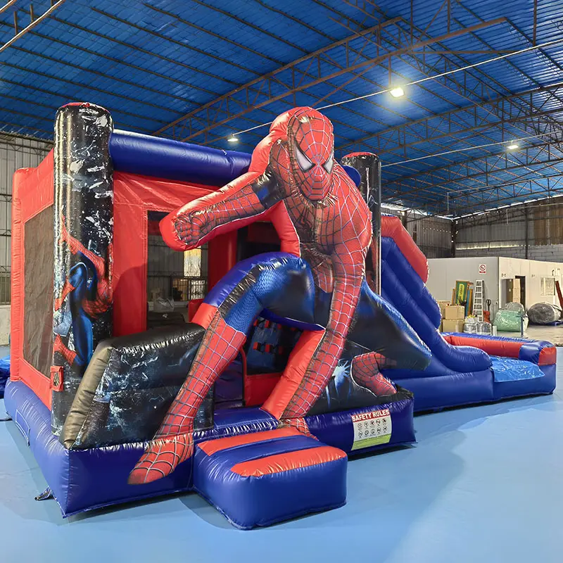 Hy Spiderman Spiderman Opblaasbare Springkussen Springkussen Springkasteel Bounce Huis Combo Met Zwembad Obstakel