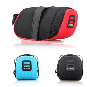 Bolsa para sillín de bicicleta B-Soul, bolsillo trasero impermeable, almacenamiento para ciclismo con correa ajustable, rojo, azul, negro - Product Image 4