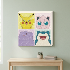 Kit de Peinture Diamant Pokémon, Plastique, Motif Sourire Joyeux, 25x25cm, Coréen, DIY, Broderie Point de Croix 5D Complet, Cadeau Artisanat pour Enfants, Vente en Gros - Product Image 2