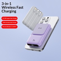 Nouvelle arrivée, batterie externe magnétique portable mince avec une capacité de 10000 mAh, sortie 22,5 W, impression personnalisée sur écran de soie