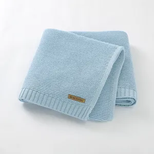 Amazon Hot Sale Cotton Knitted Cashmere Baby Blanket For Baby Boy And Girls