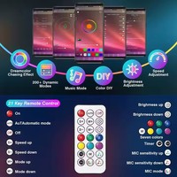 Bandes lumineuses LED SMD 5050 pour sous-éclairage de voiture, contrôle par application Dream Color Chasing, 256 modes, étanches IP68, décoration personnalisée