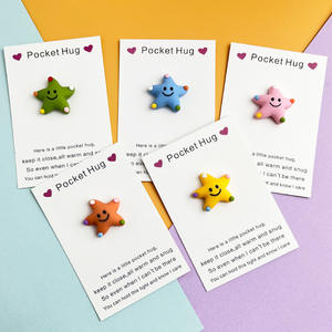 Carte de vœux en résine DIY en forme d'étoile de mer souriante, décoration mignonne, carte de soutien pour la famille et les amis - Product Image 1