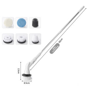 Ensemble d'épurateur de rotation électrique direct d'usine brosse de nettoyage des mains rechargeable toilette de sol brosse de toilette rotative en plastique bon marché - Product Image 1