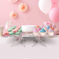Meilleur Présentoir en Acrylique – Plateau de Service Rectangulaire 24" X 16" pour Buffets, Cupcakes, Pâtisseries et Hors-d'œuvre