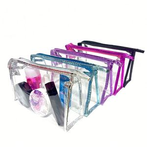 Waterproof Wash Zipper Toiletry Beauty Custom Logo Cosmetic Transparent Pvc Makeup Bag Organizer Travel for Women - Product Image 6