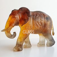 Boîtes cadeaux et logos personnalisés Décoration intérieure sculptée à la main Éléphants de cristal