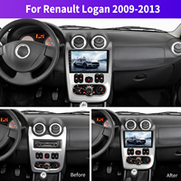 Autoradio Android Podofo 9 pouces Double Din avec Carplay sans fil, Android Auto, GPS, WiFi pour Renault Logan 2009-2013 Vente en gros OEM ODM