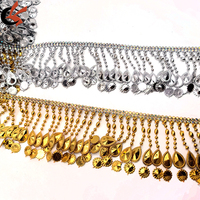 Accessoires de Confection pour Costumes de Carnaval et Robes de Performance Samba Personnalisées : Garniture de Franges en Strass Plastique en Forme de Goutte de 3,34 Pouces