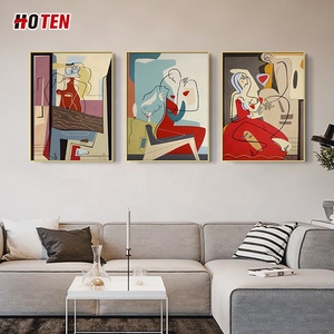 Cuadro Decorativo <span class=keywords><strong>de</strong></span> Pared con Retrato y Figura Abstracta al Óleo Pintado a Mano por Picasso sobre Lienzo - Product Image 3