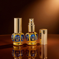 Flacon de parfum en verre haut de gamme de 3 ml avec design couronne, étui métallique, petit cadeau de luxe, flacon à bille pour Oud Attar Musk