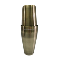 Ensemble de shaker Boston pour barman en acier inoxydable plaqué de luxe, design minimaliste écologique, boîte individuelle LH