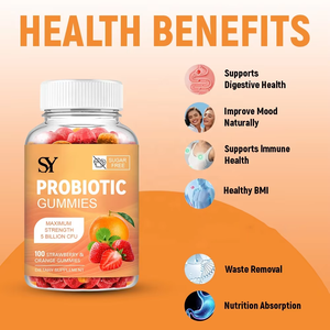 Venta directa de fábrica, gomitas probióticas para adultos, compatibles con nutrición digestiva saludable e inmunológica, dulces de goma probióticos - Product Image 6