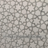 Vente en gros Prix bon marché Or rond avec marbre blanc Pierre fleur Design Mosaïque Carreaux