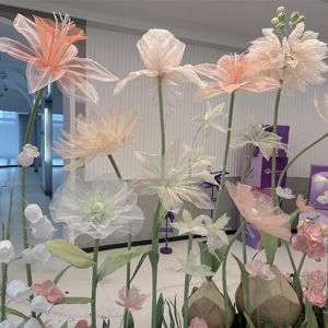 Combinaison de fleurs personnalisées tulipes narcisse pavot pivoine fleurs artificielles géantes pour vitrine d'entreprise décoration de mariage - Product Image 1