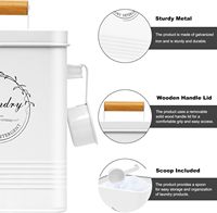 Conteneur de lessive pour l'organisation et le rangement de la buanderie, support blanc pour dosettes, distributeur de perles de lessive