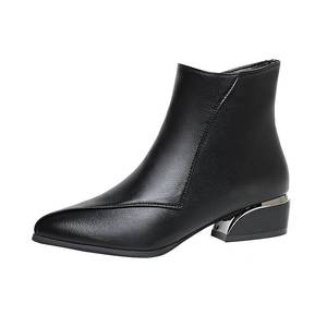 <span class=keywords><strong>Stivaletti</strong></span> da donna all'ingrosso con tacco in metallo a punta con cerniera laterale in pelle bianca - Product Image 5