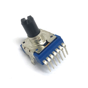 Potenciómetro de volumen estéreo de audio de 14 mm y 7 pines con eje D aislado, potenciómetro de 5 k - Product Image 2