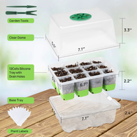 Kits de semis en silicone réutilisables à 12 cellules pour légumes, avec couvercle, pour la germination et la culture des plantes, vente en gros