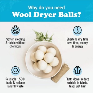 Wool Dryer <b>Balls</b> 6-pack Handmade With Premium 100% Organic New Zealand Wool Best All-Natural Fabric Softener Wool <b>Laundry</b> <b>Ball</b> - Product Image 6