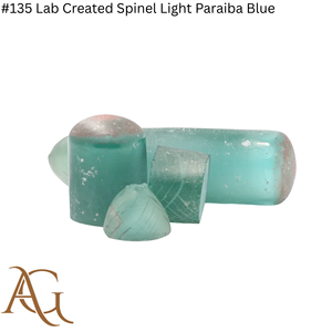 Espinela Cultivada en Laboratorio # 135 Espinela sintética azul Paraíba claro, en bruto, tipo boules, certificada por Flame Fusion, creada y simulada - Product Image 1