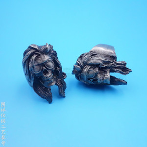 European Punk Style <b>Skull</b> <b>Ring</b> Zinc Alloy Men's Jewelry Antique Black Gift - Product Image 4