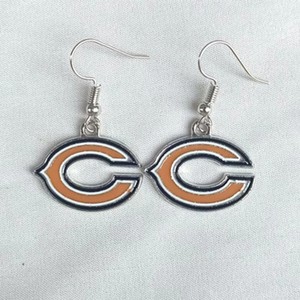 Envío rápido Sport Chicago Bears Swirl Heart Pendientes Multicolor Team logo Pendientes colgantes - Product Image 1