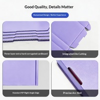Boîte d'emballage rigide en carton ondulé violet personnalisable avec logo, pliable, extra robuste, pour électronique grand public, couleur lavande/violet