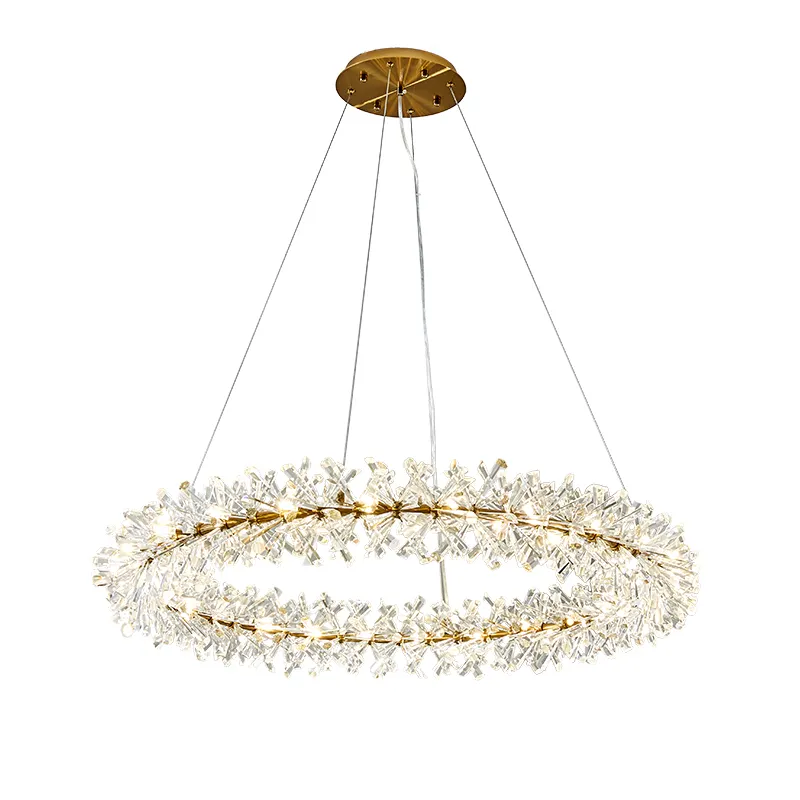 Post-modern design customized living room ceiling light luxury k9 crystal garland chandelier for dinning room