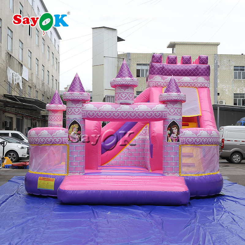 Castle's's pink princess and Castle de Combination trampoline bouncer trampoline bouncer slide's aquatic